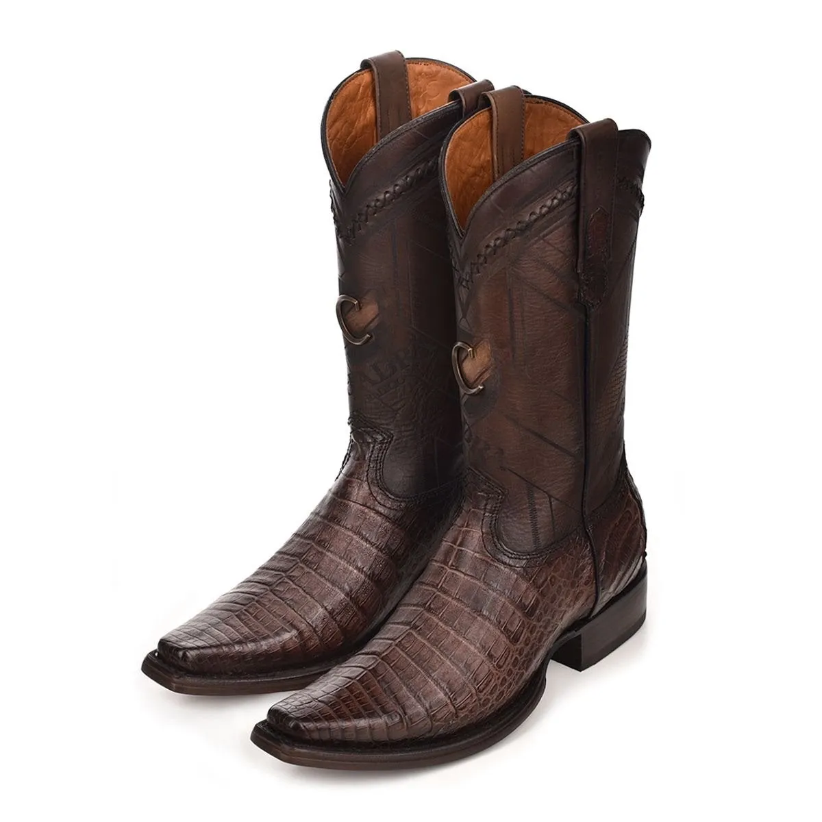 1B2FFY - Cuadra brown dress cowboy caiman leather boots for men