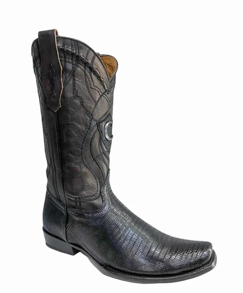 1J1NLT - Cuadra black casual dress cowboy lizard leather boots for men