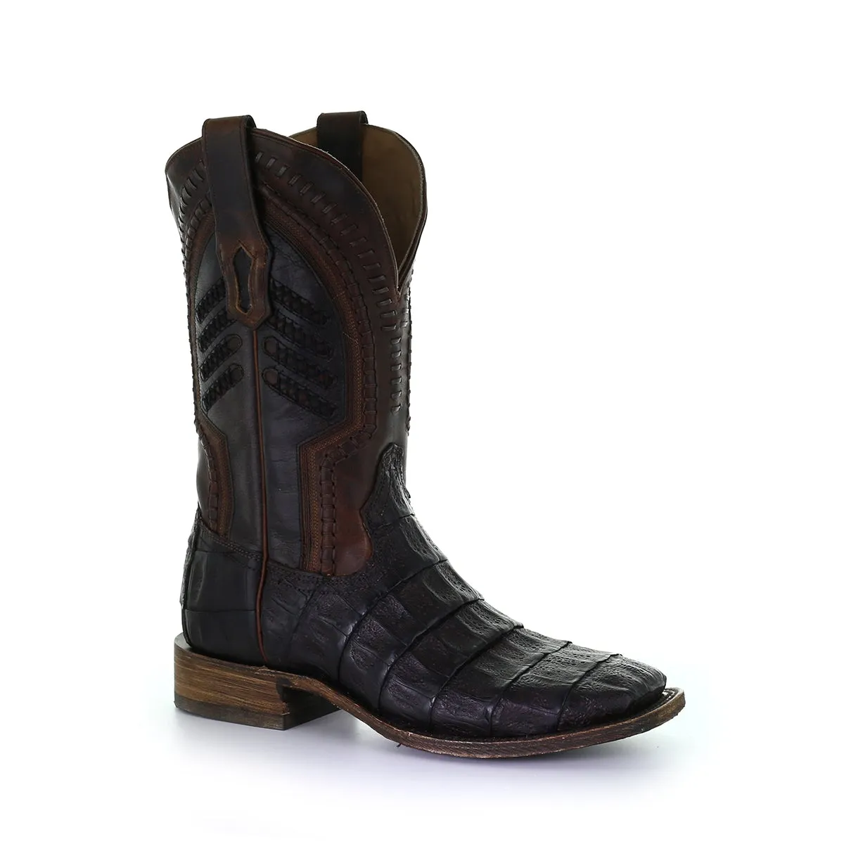 A3878 - Corral brown western cowboy caiman boots for men