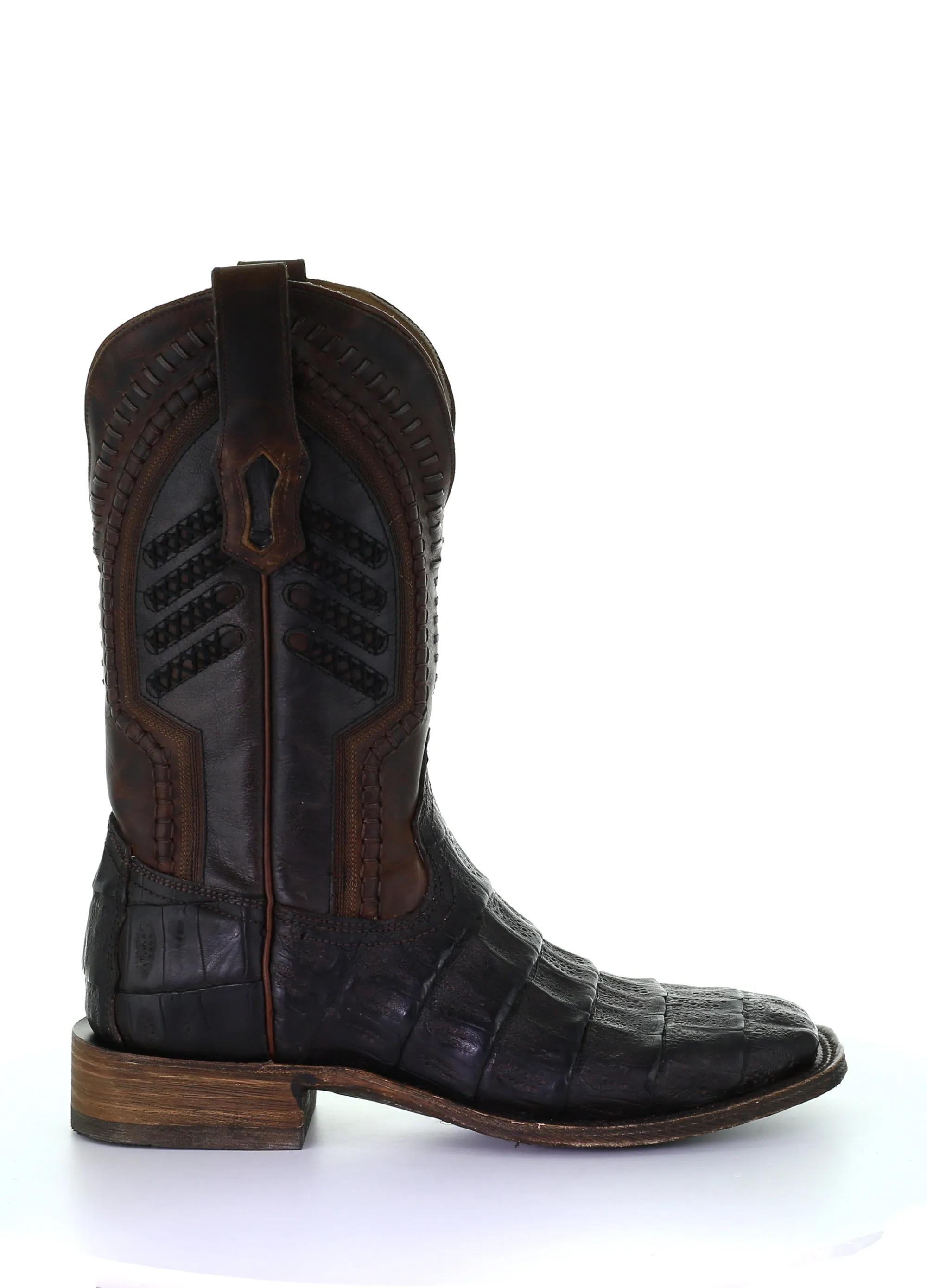 A3878 - Corral brown western cowboy caiman boots for men