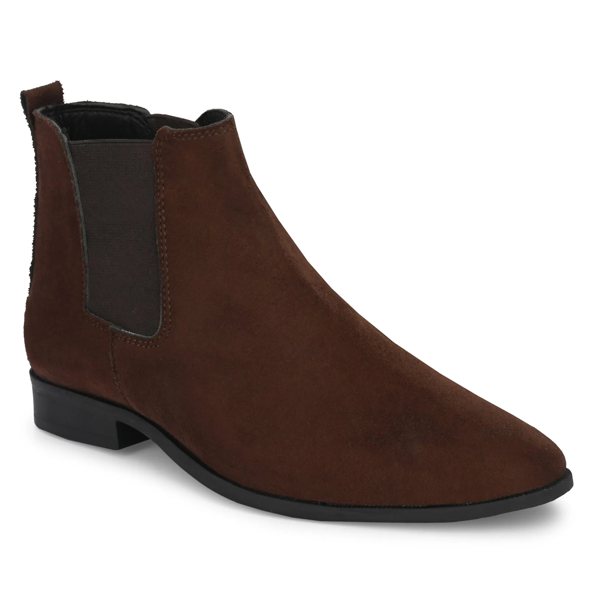 Attitudist Unisex Brown Mid Top Chelsea Boots