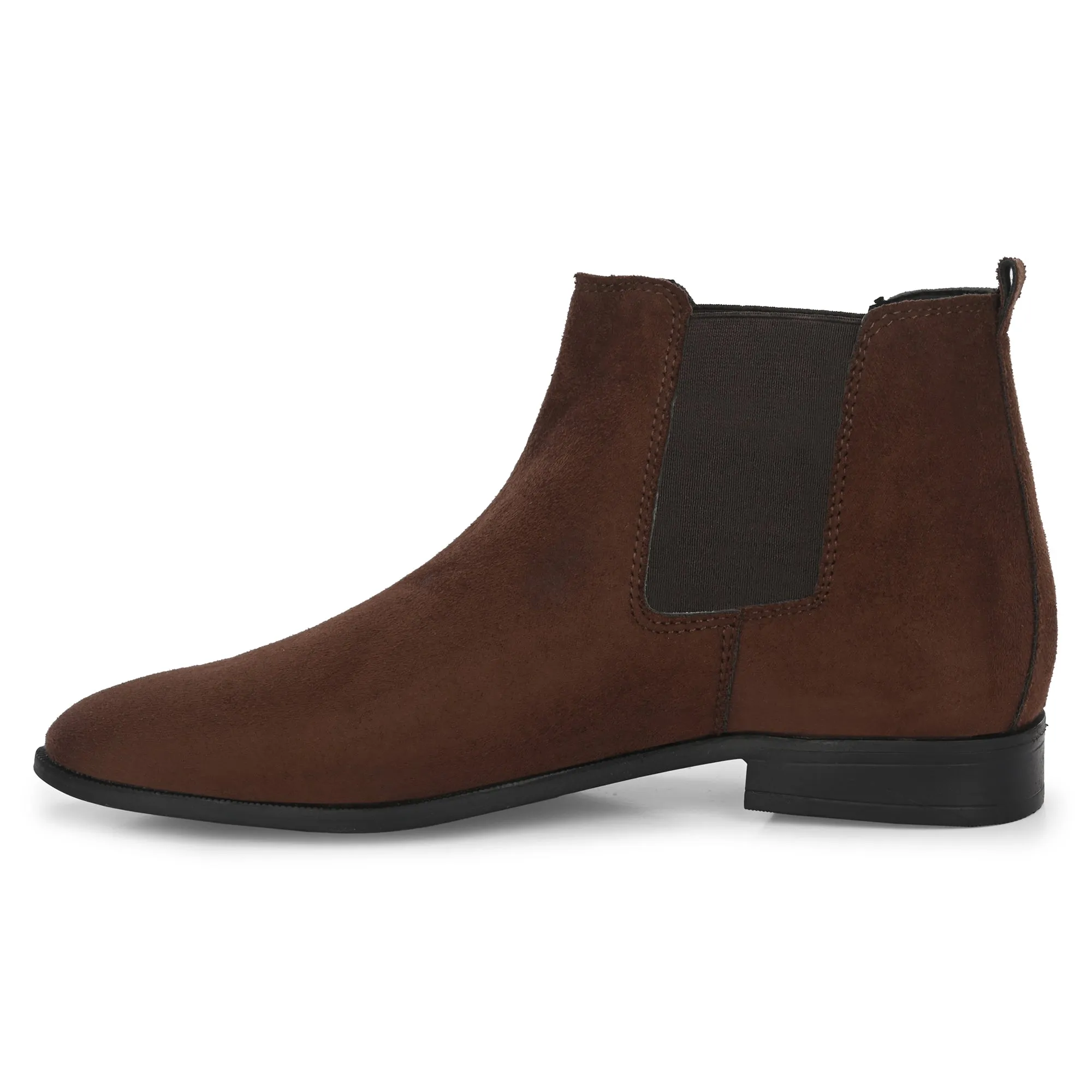 Attitudist Unisex Brown Mid Top Chelsea Boots