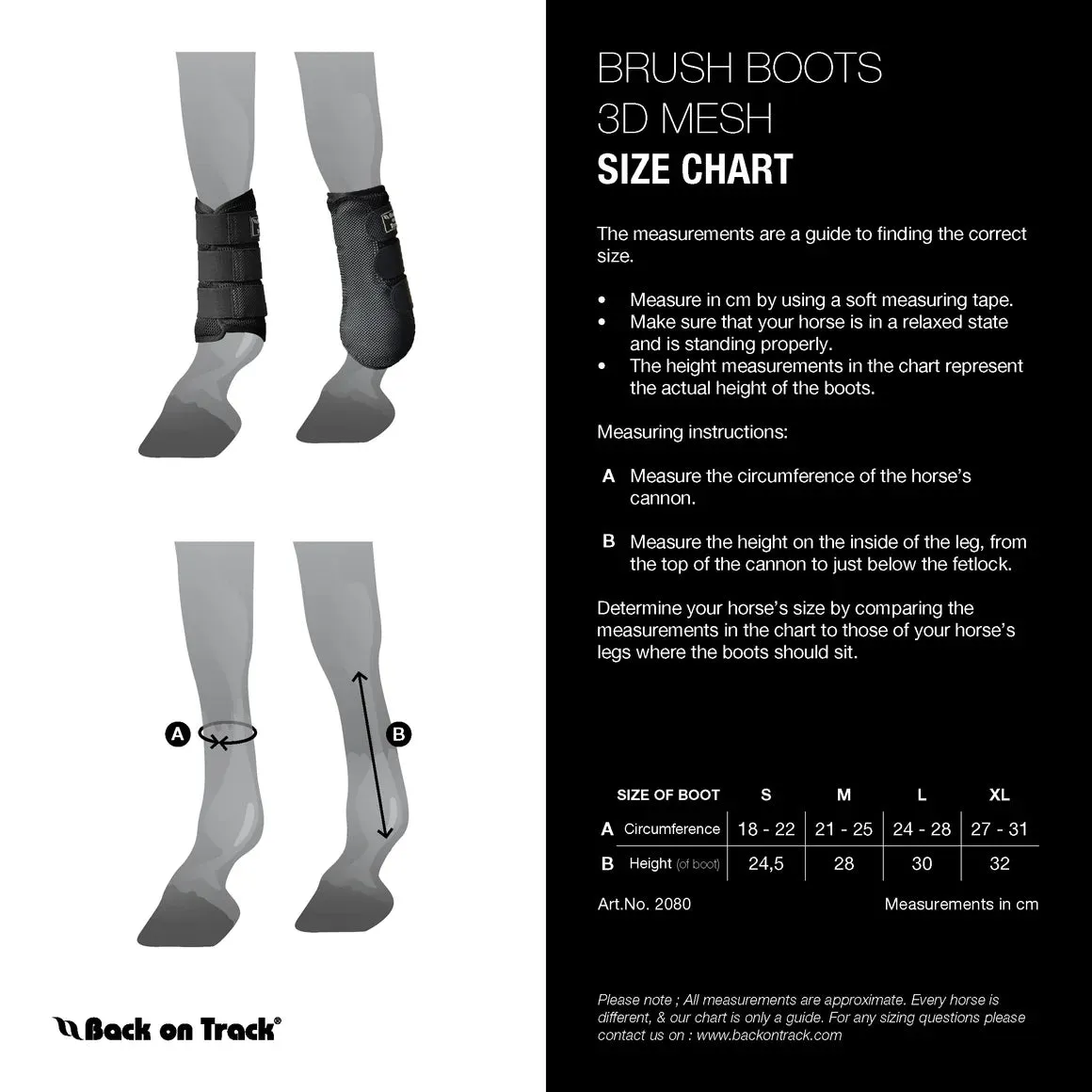 BACK ON TRACK SPLINT BOOTS 3D MESH - BLACK