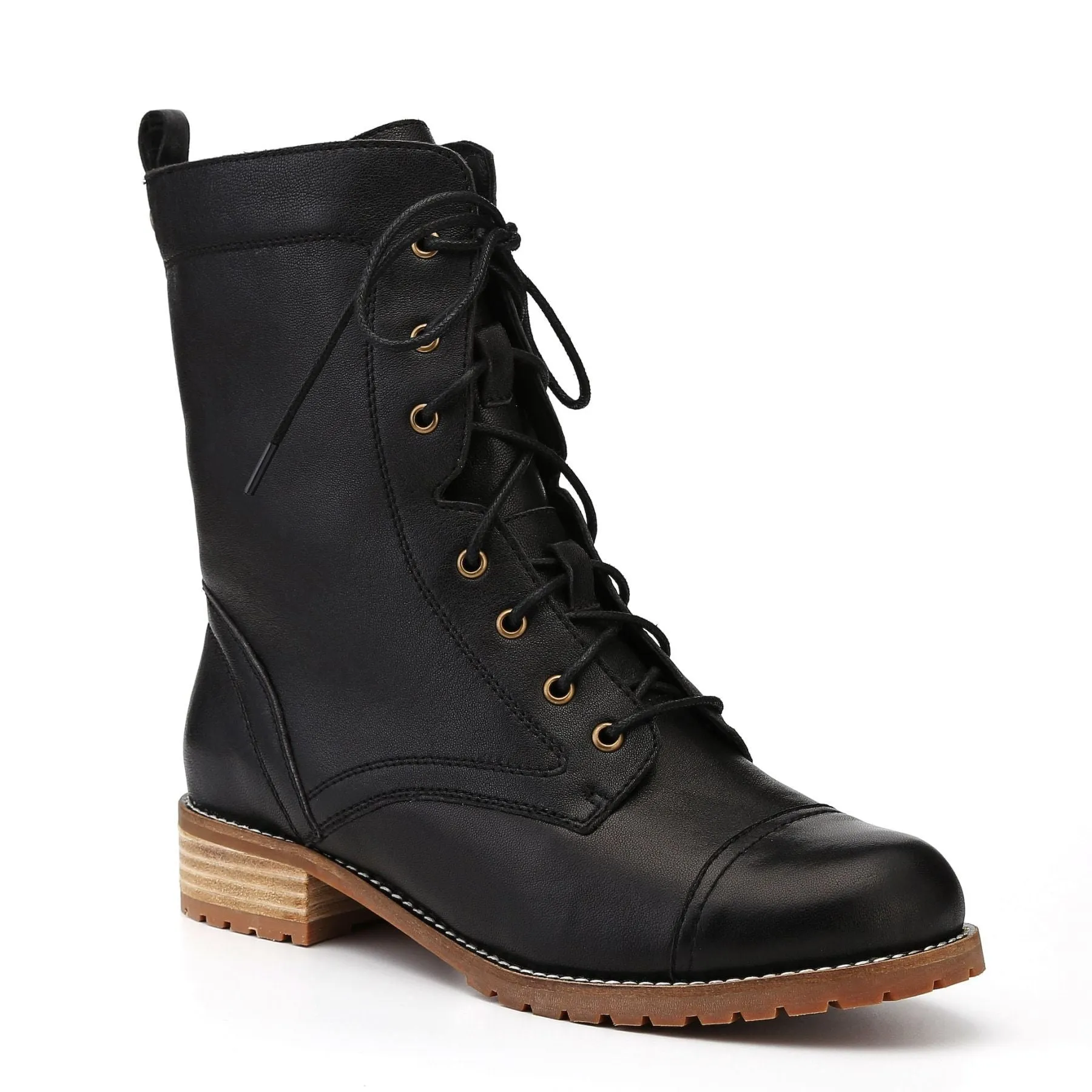 Bali - Leather Lace Up Sheepskin Boot