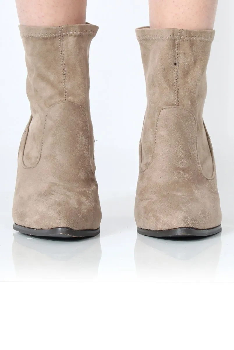 Bay Beige Suede Ankle Boots