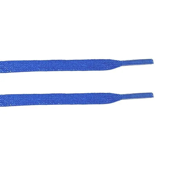 Blue Waxed Flat Lace - Clear Plastic Aglet