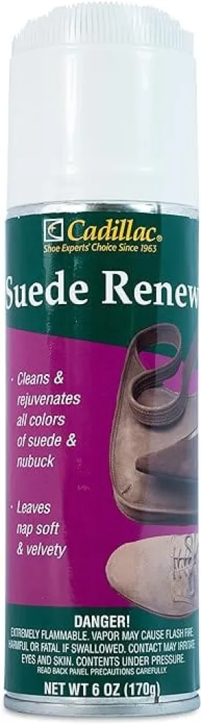 Cadillac Suede Renew - Suede Shoe Cleaner Spray with Brush Cap - 6 Ounces