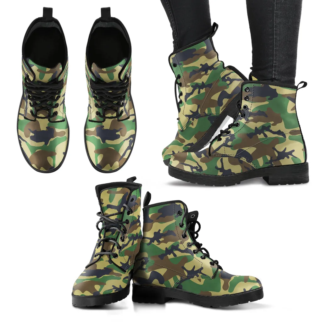 Camo Vegan Leather Boots