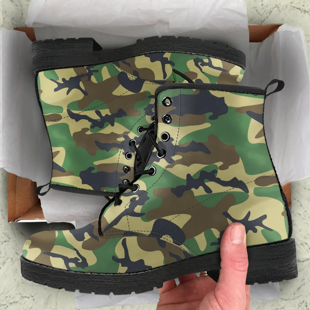 Camo Vegan Leather Boots