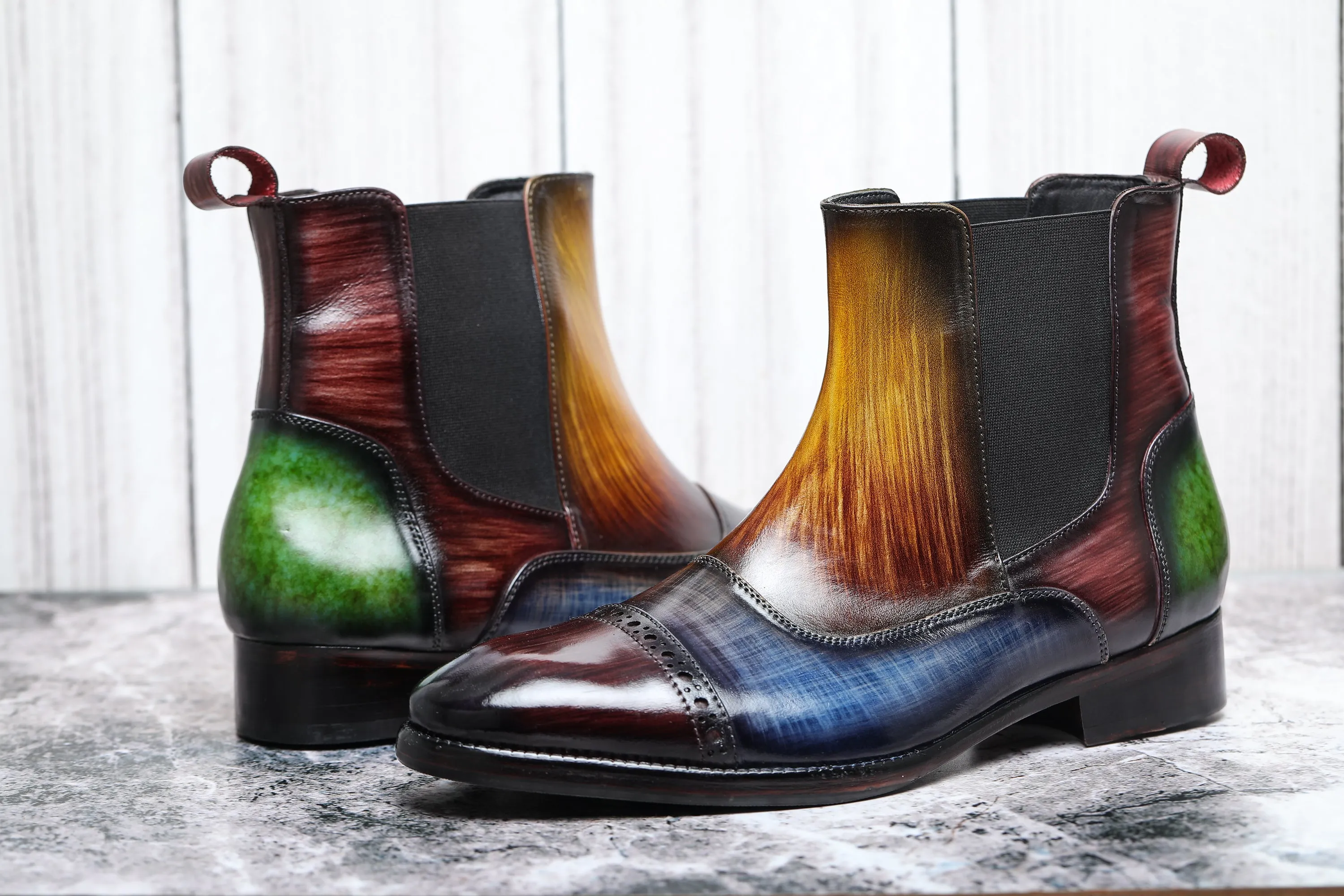 Captoe Chelsea Boots- Multicolor