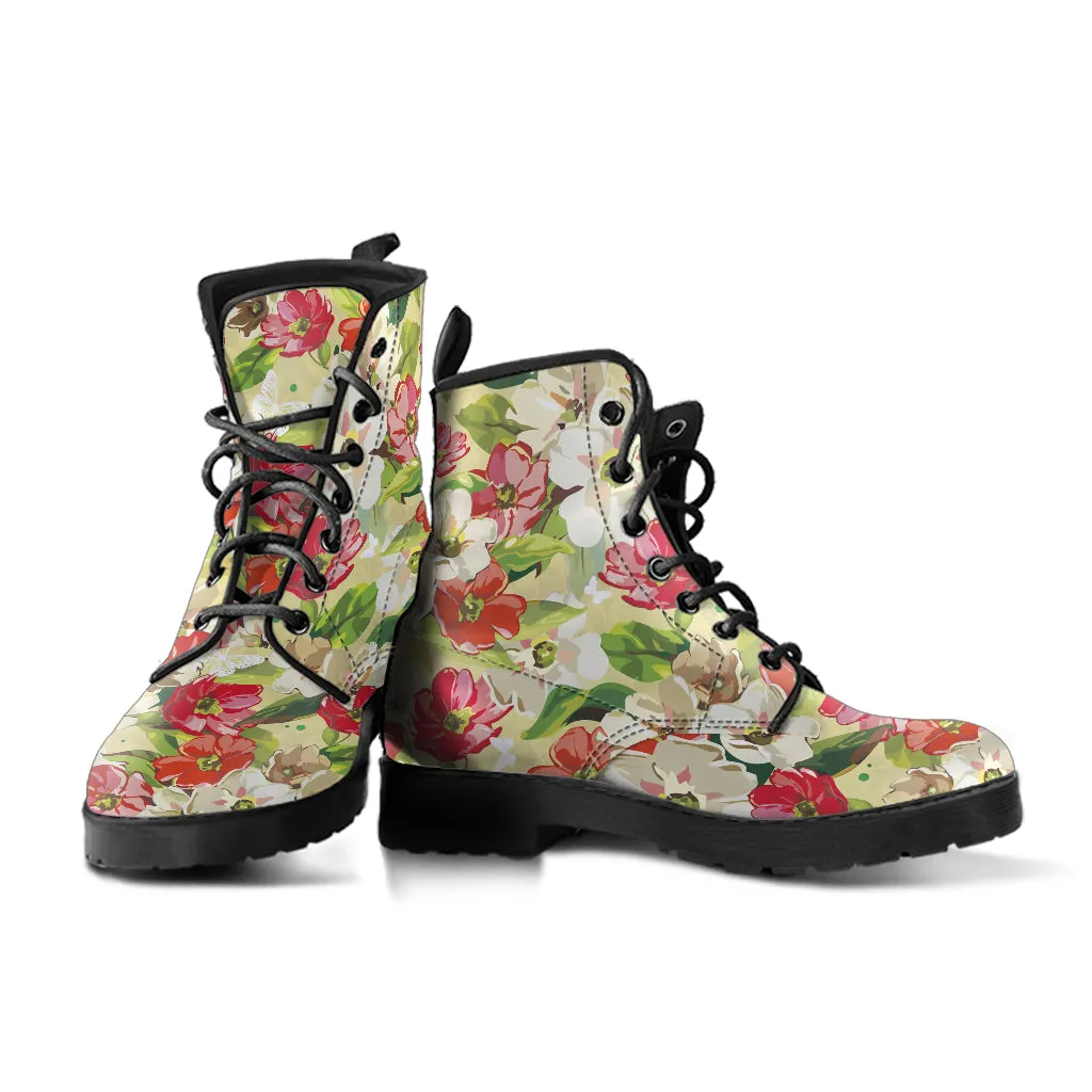 Colorful Flowers - Vegan Leather Boots