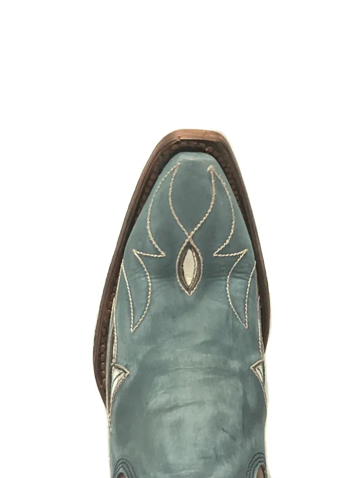 Corral Blue Shedron Inlay Bootie