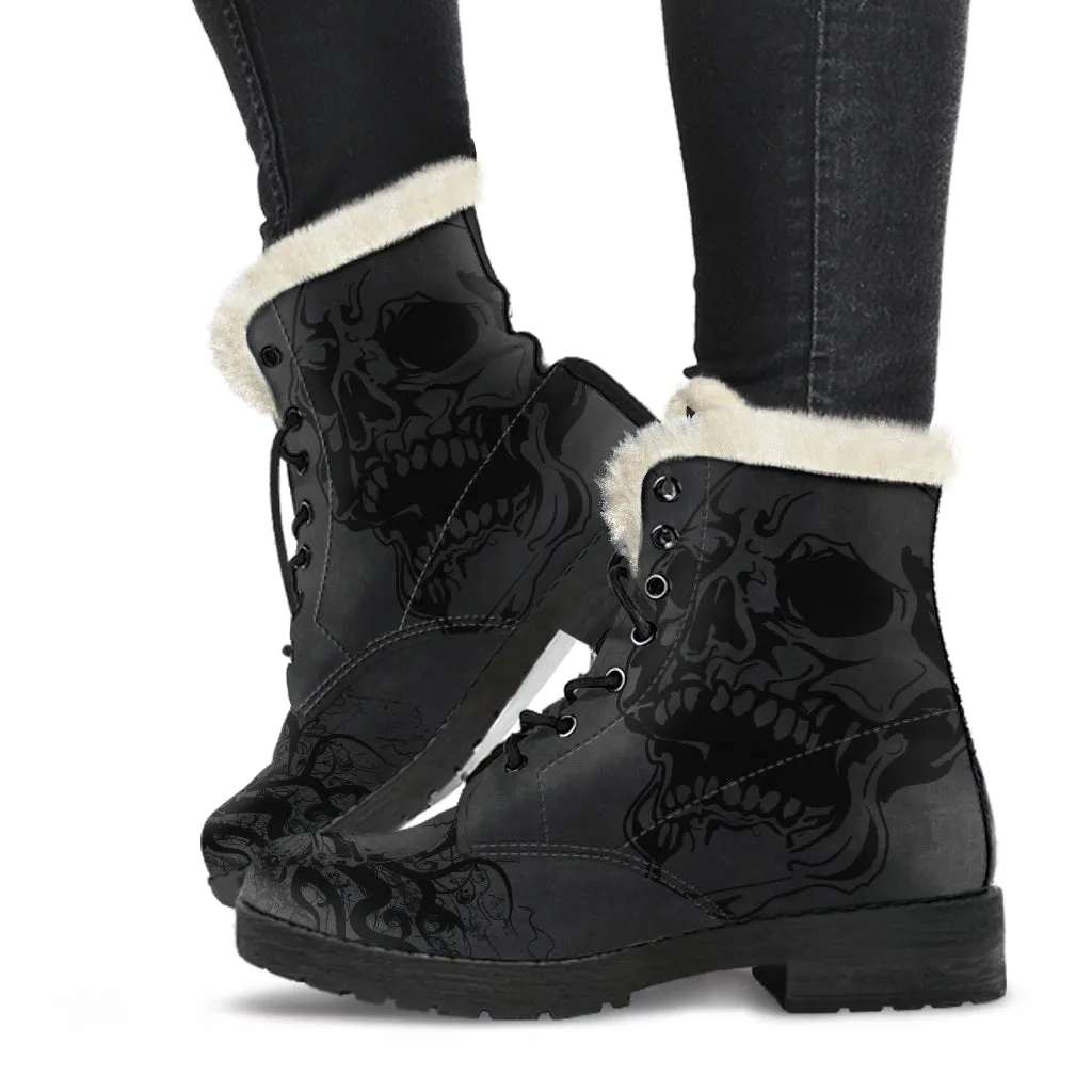 Dark Skull - Vegan Fur Boots