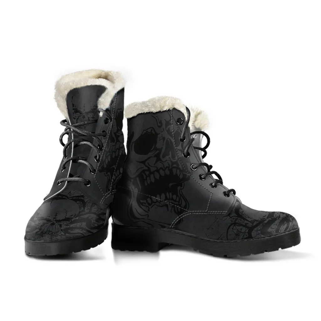 Dark Skull - Vegan Fur Boots