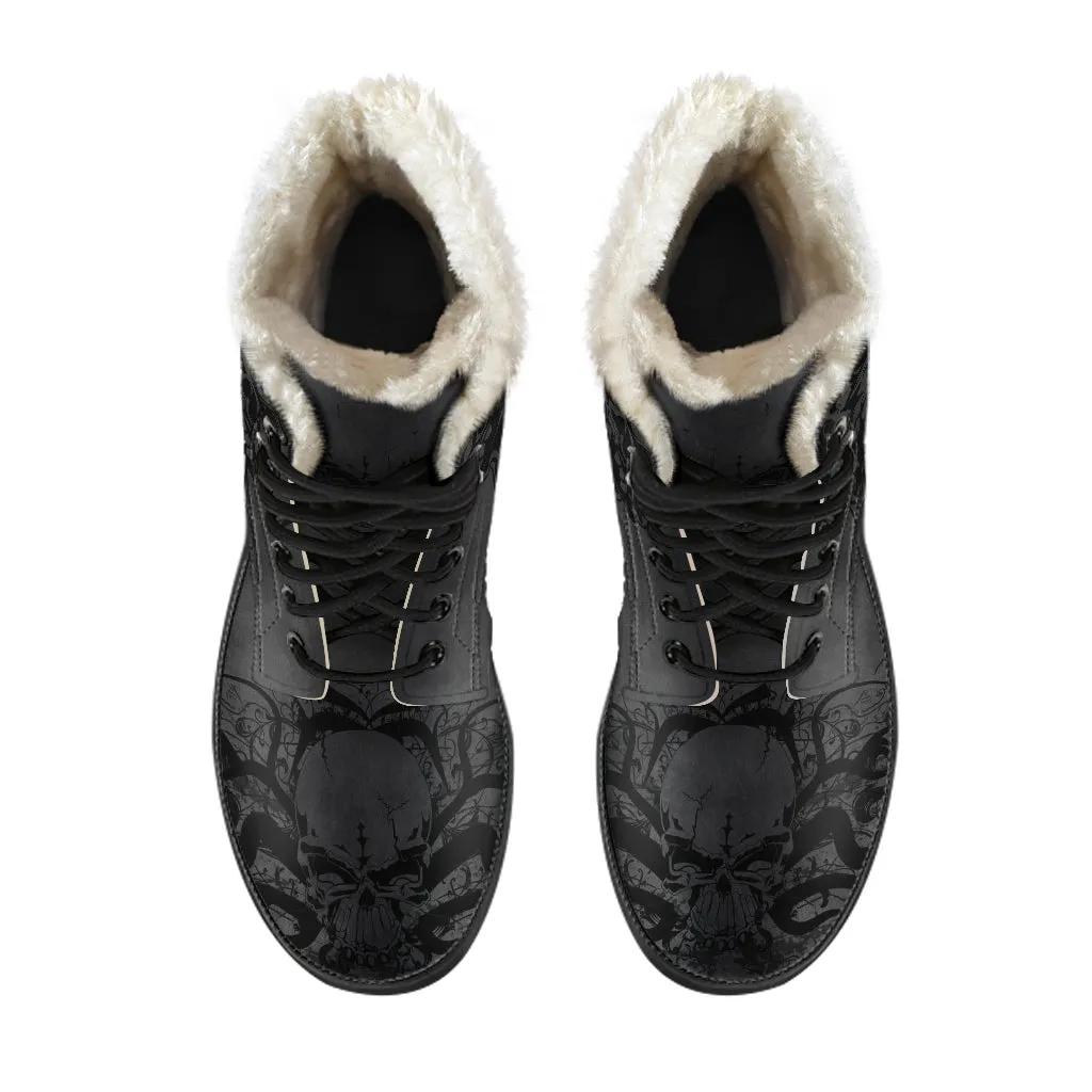 Dark Skull - Vegan Fur Boots