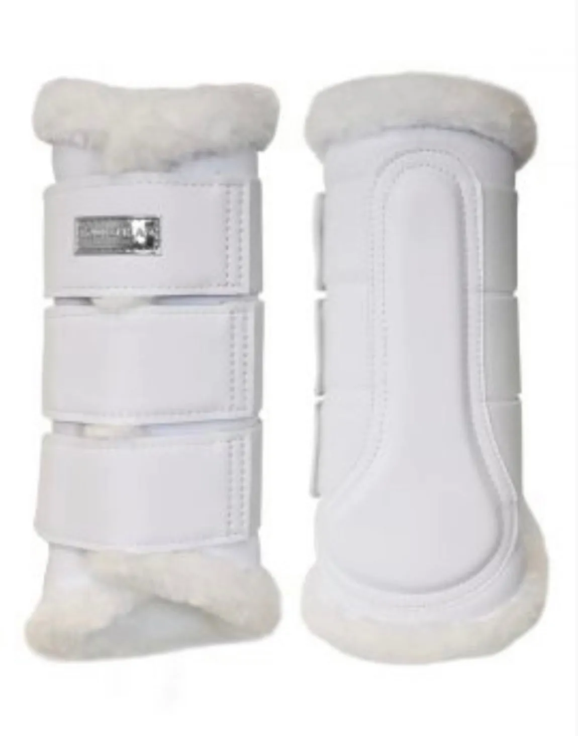 EQUESTRIAN STOCKHOLM  BRUSHING BOOTS - WHITE SILVER