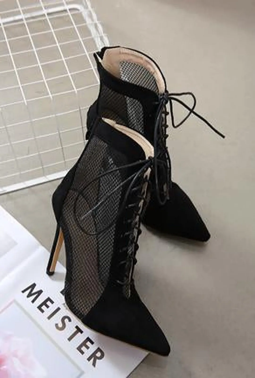 GINI - MESH ANKLE BOOTS