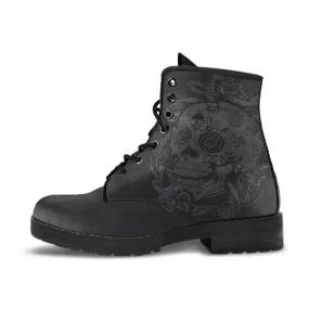 Grey Skull - Vegan Leather Boots