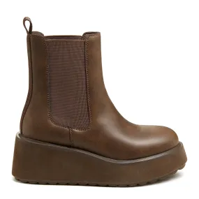 Heyday Brown Platform Chelsea Boot