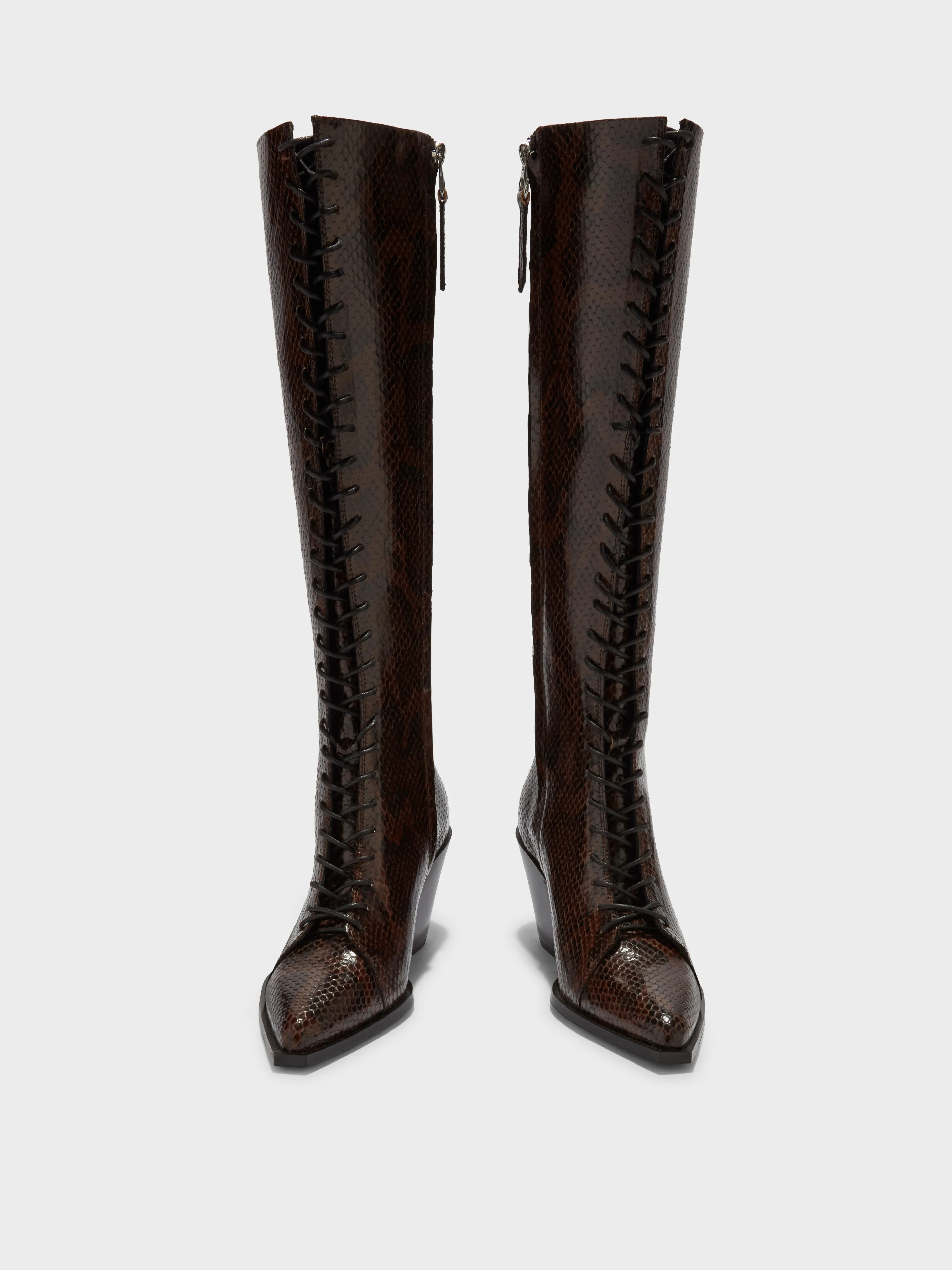 Kristina Leather Cowboy Knee-High Boots