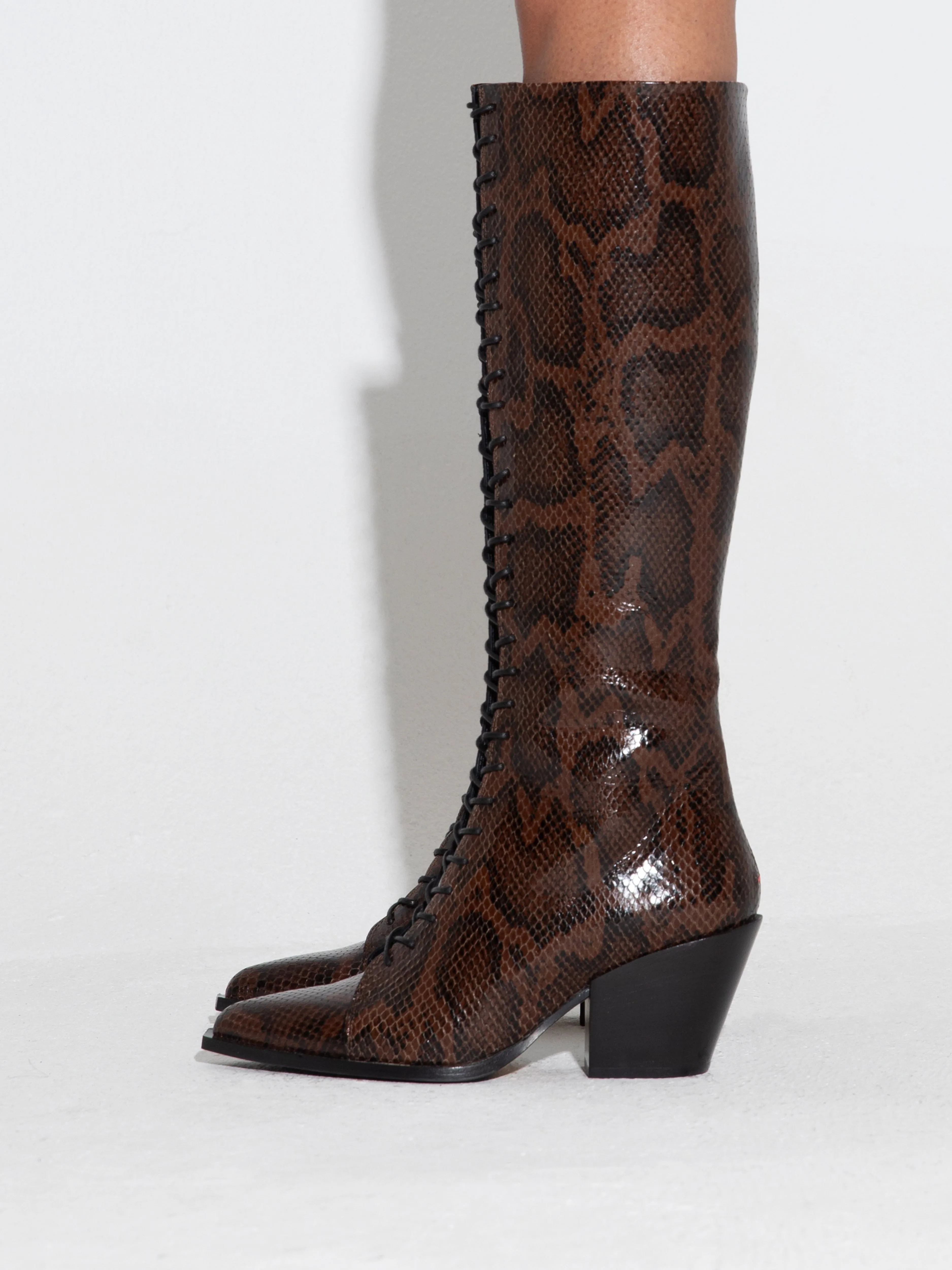 Kristina Leather Cowboy Knee-High Boots