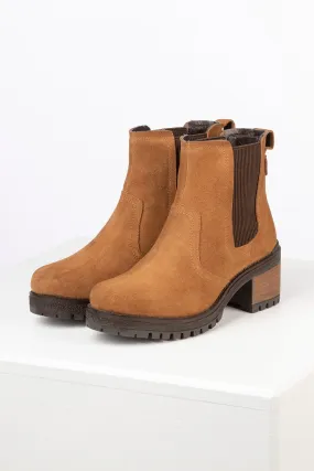 Ladies Heeled Suede Chelsea Boots - Welburn