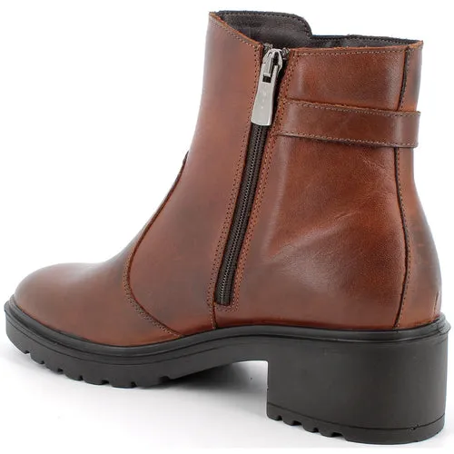 Ladies IGI & Co Pull On Boots Cognac Leather 4652033 Inside Zip sale