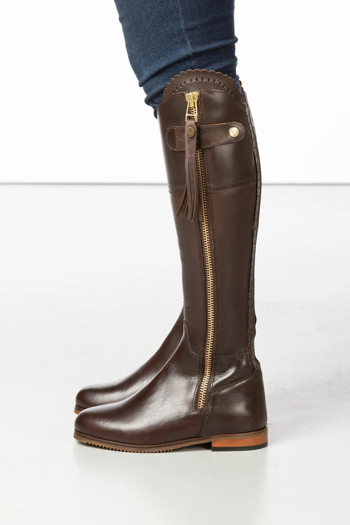 Ladies Tall Leather Country Boots - Helmsley