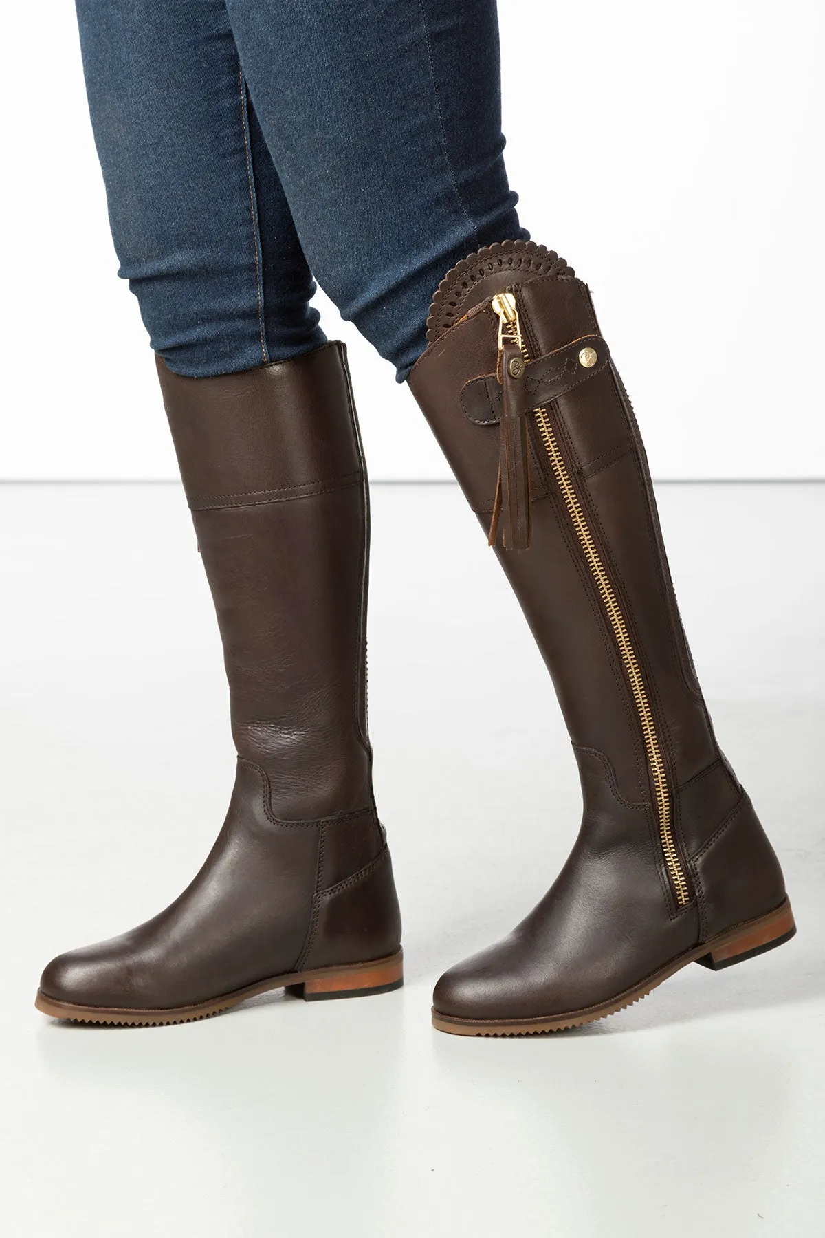 Ladies Tall Leather Country Boots - Helmsley