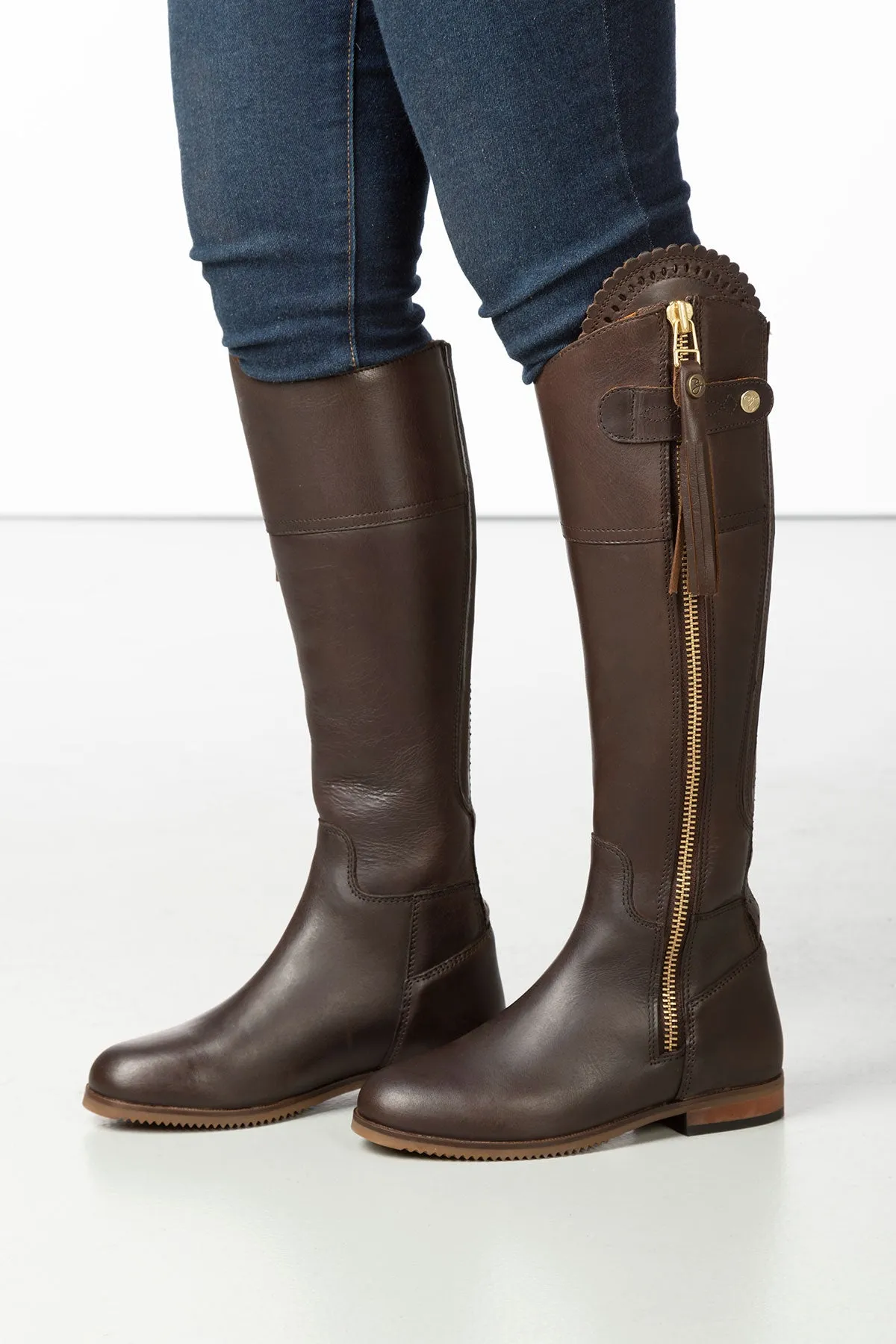 Ladies Tall Leather Country Boots - Helmsley