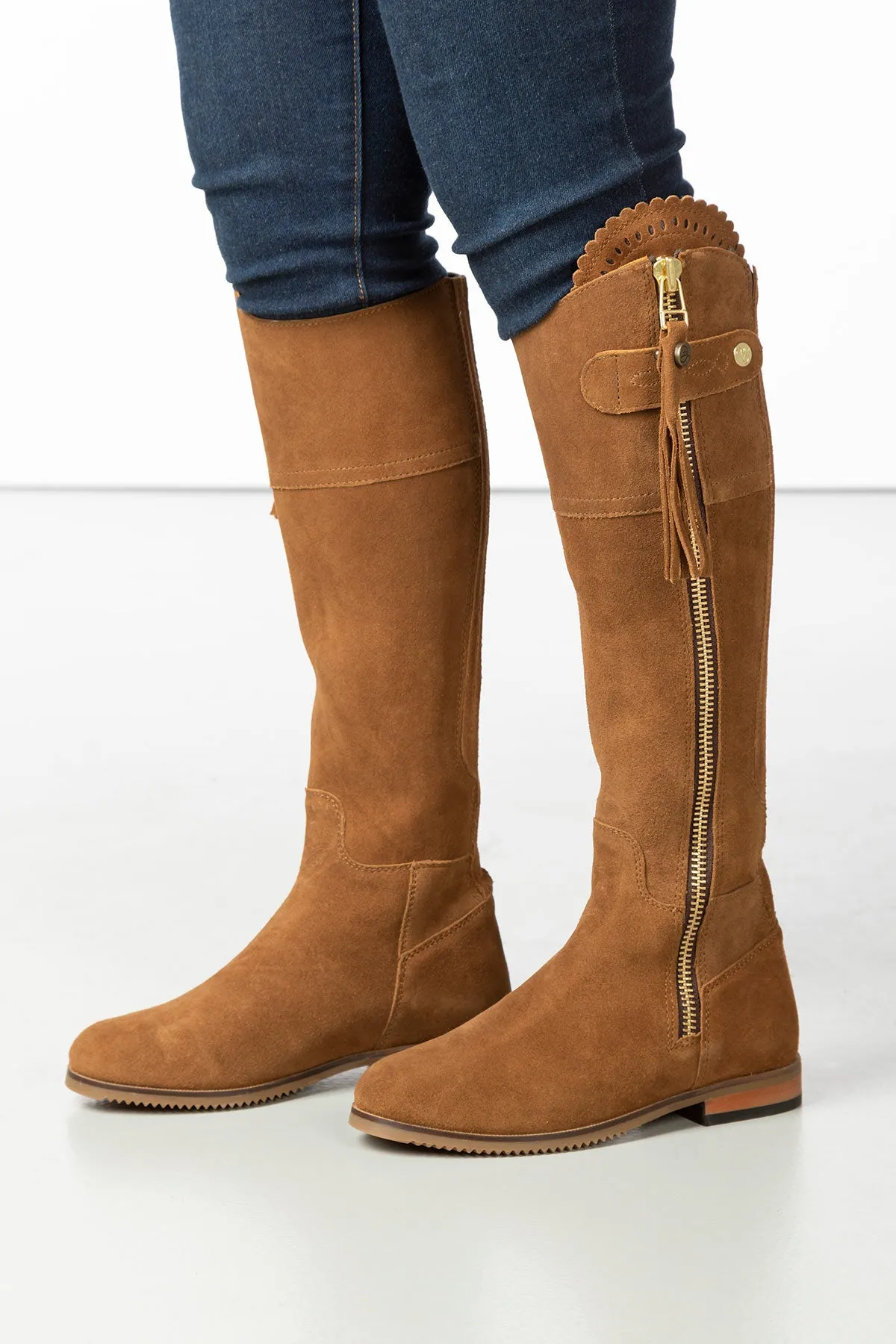 Ladies Tall Suede Country Boots - Helmsley