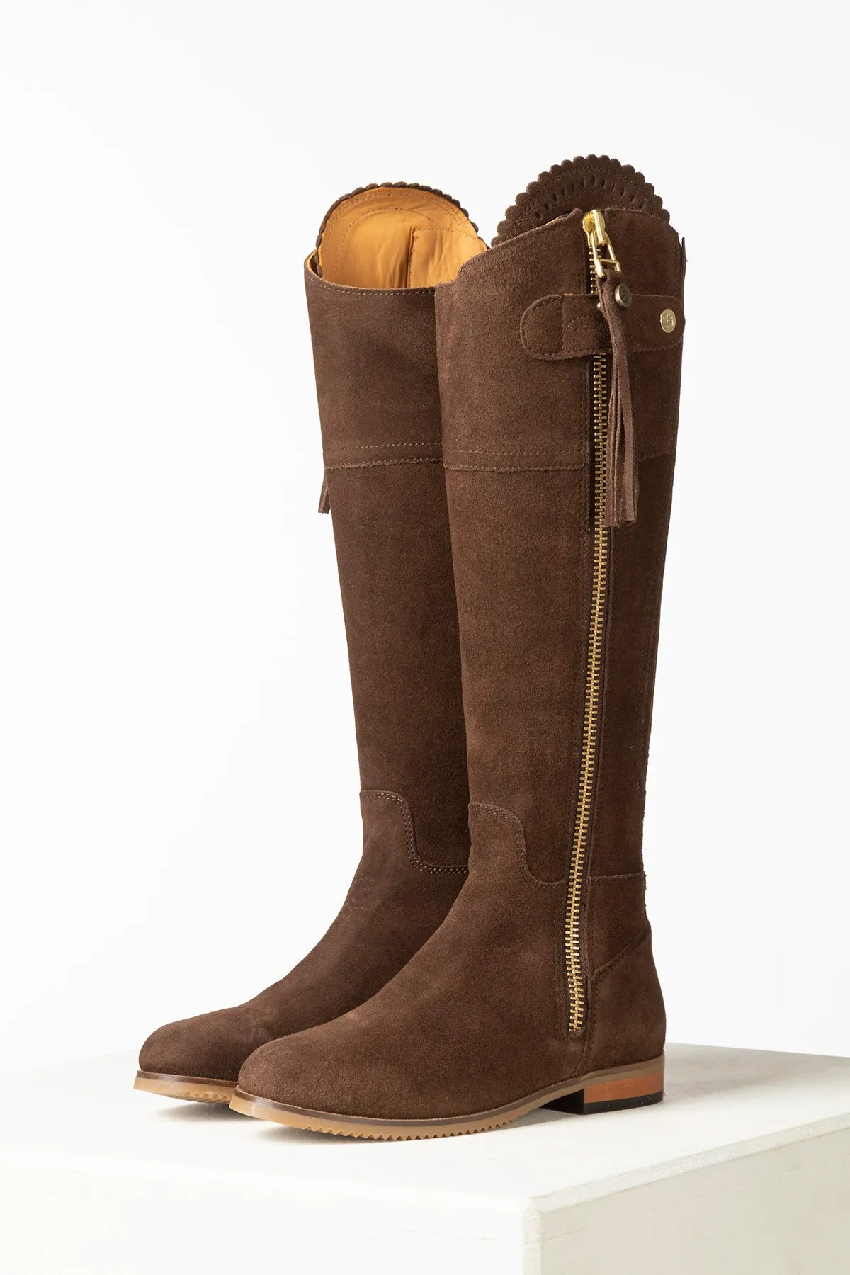 Ladies Tall Suede Country Boots - Helmsley