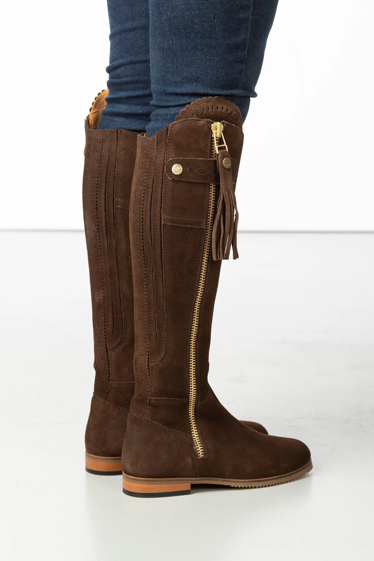 Ladies Tall Suede Country Boots - Helmsley