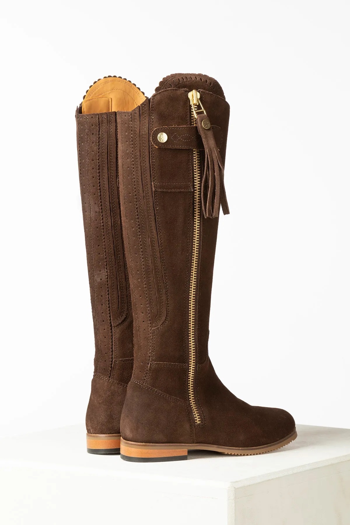 Ladies Tall Suede Country Boots - Helmsley