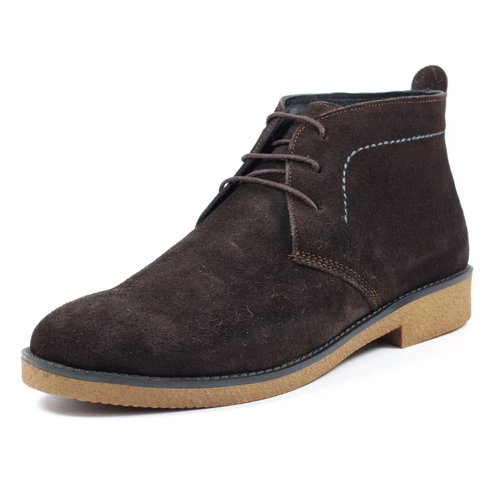 Lazy Dogz Mens Suede Desert Boots Classic Laced Brown Baxter sale