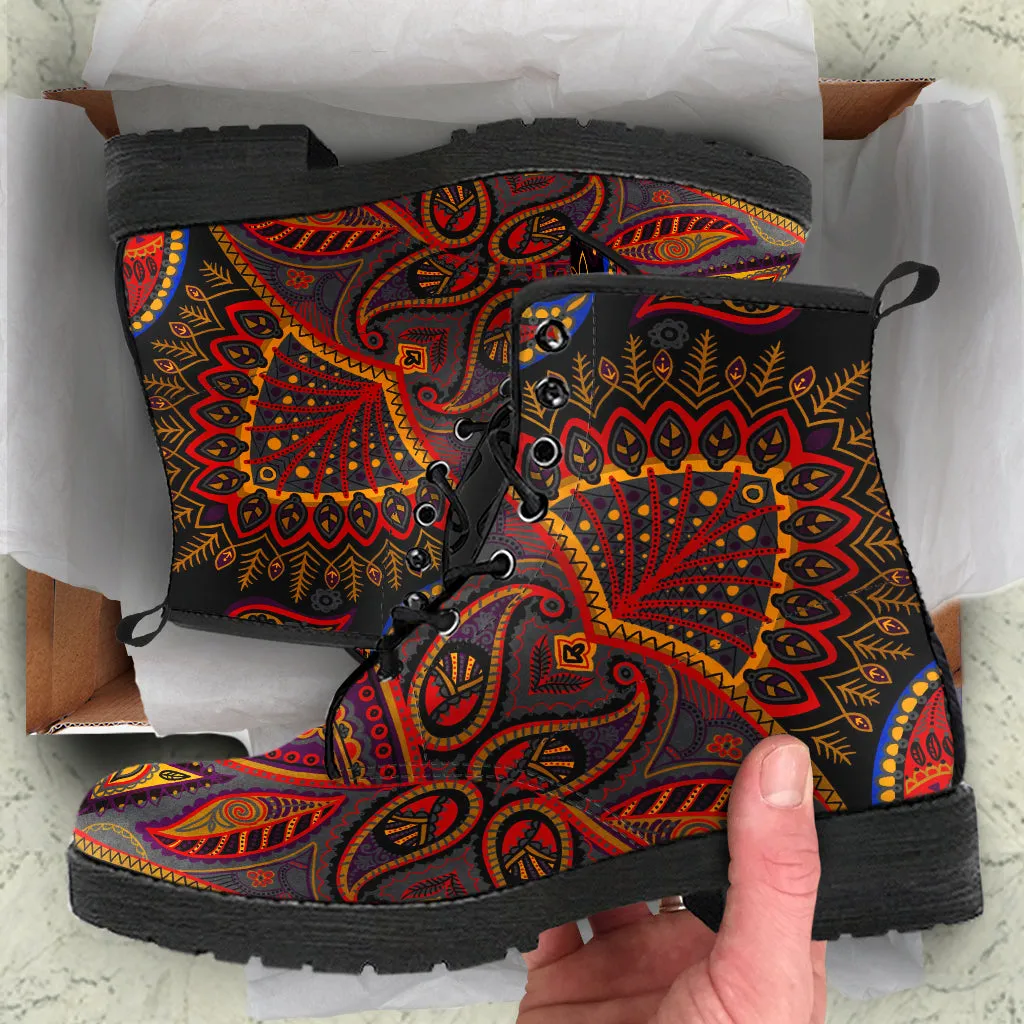 Paisley Mandala - Vegan Leather Boots