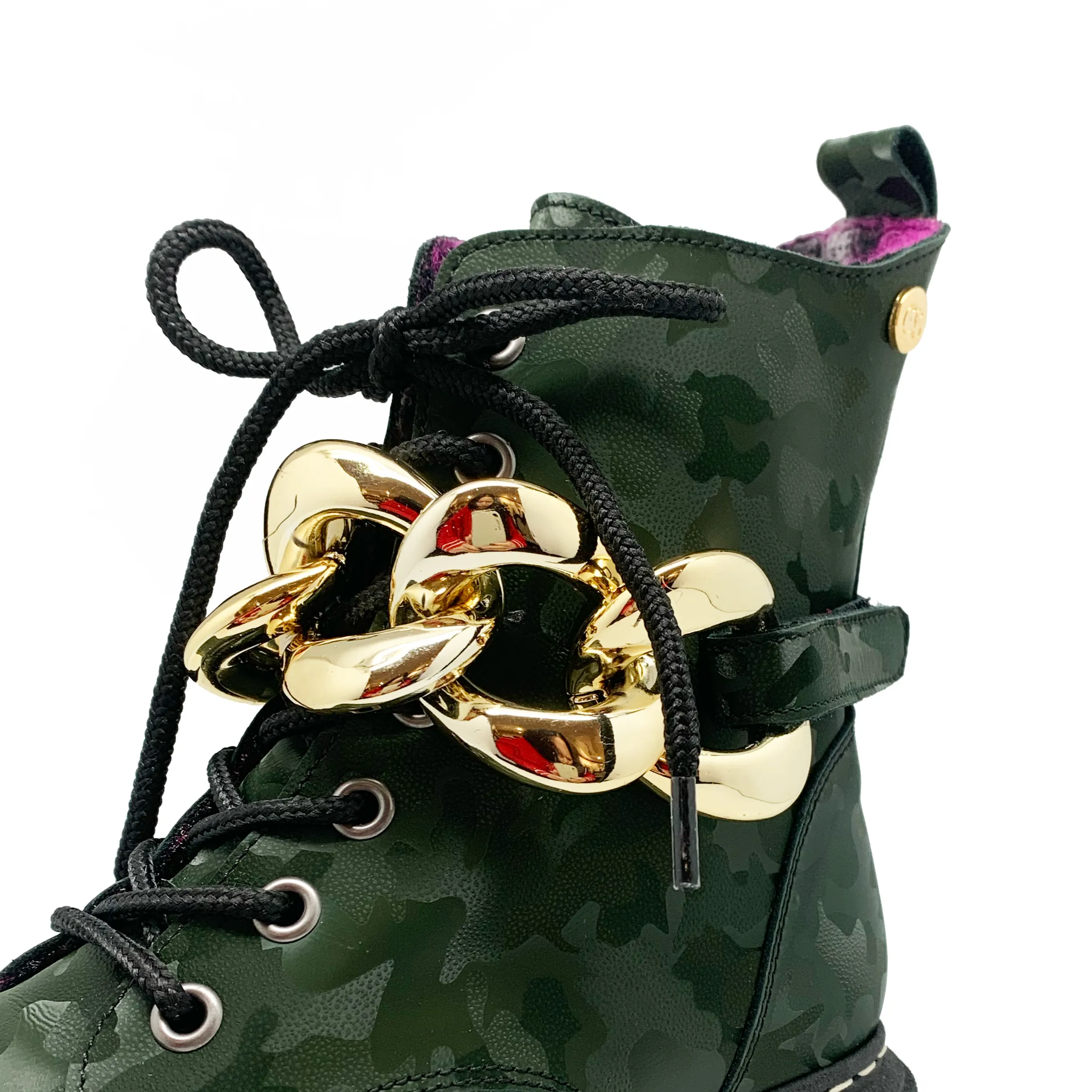 Paris - Green Camo Print Ankle boot