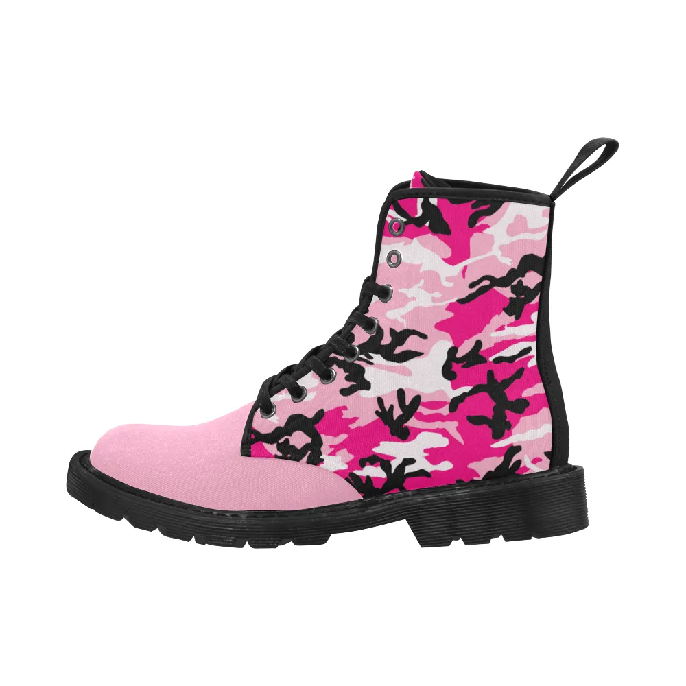 Pink Camo Combat Boots