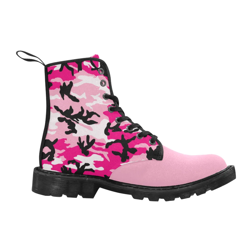 Pink Camo Combat Boots