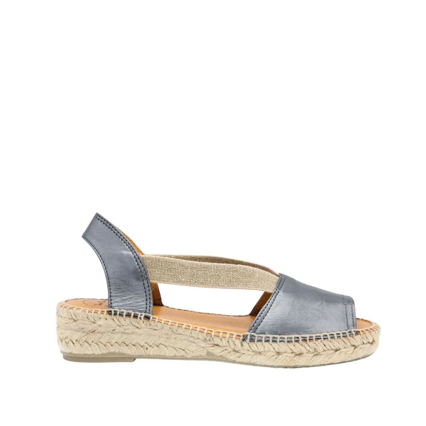 Plain Leather Wedge Espadrille for Women - Etna