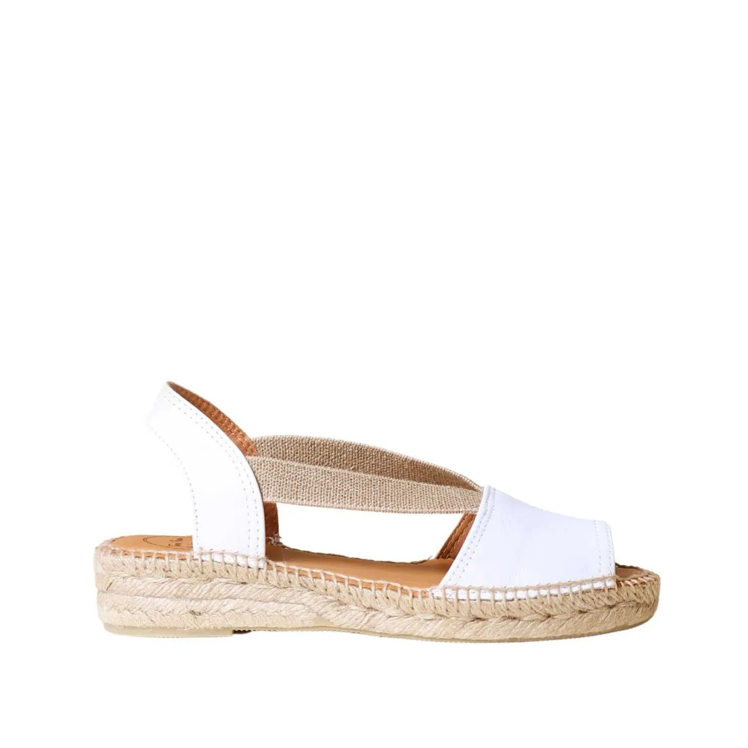 Plain Leather Wedge Espadrille for Women - Etna