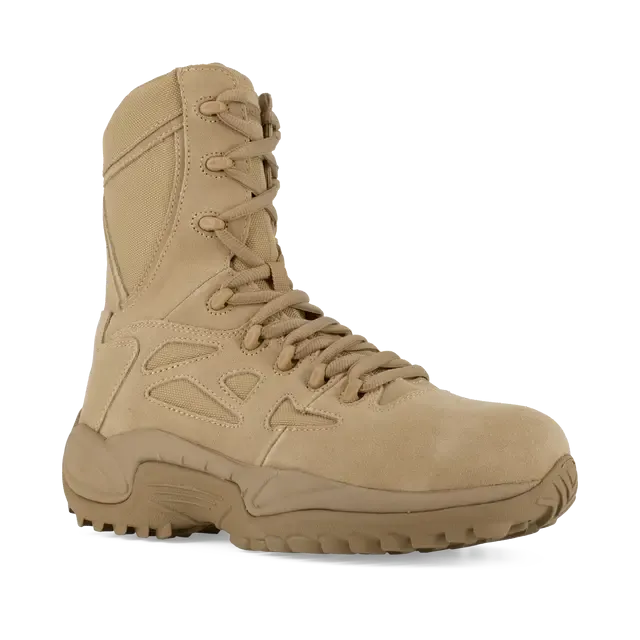 Rapid Response Rb 8 Inch Composite Toe Side Zip Military Work Boot Desert Tan