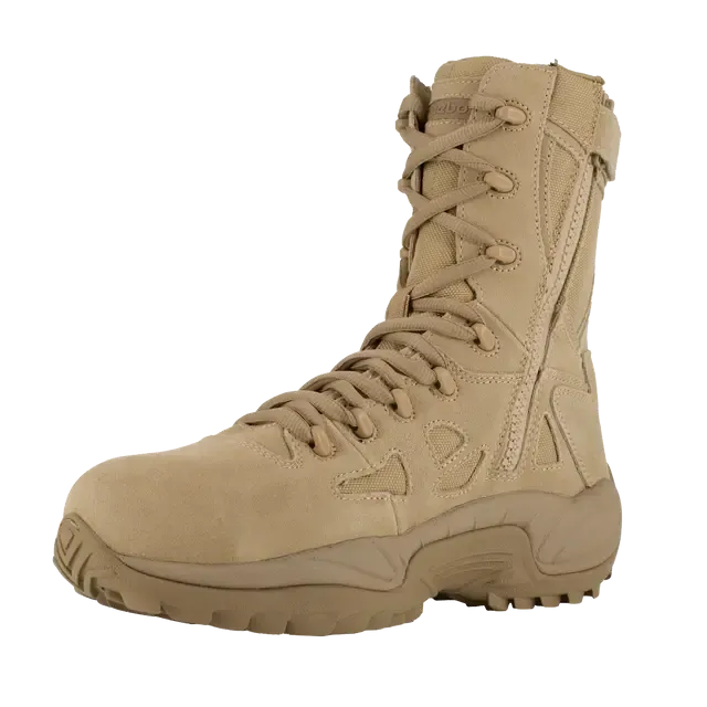 Rapid Response Rb 8 Inch Composite Toe Side Zip Military Work Boot Desert Tan