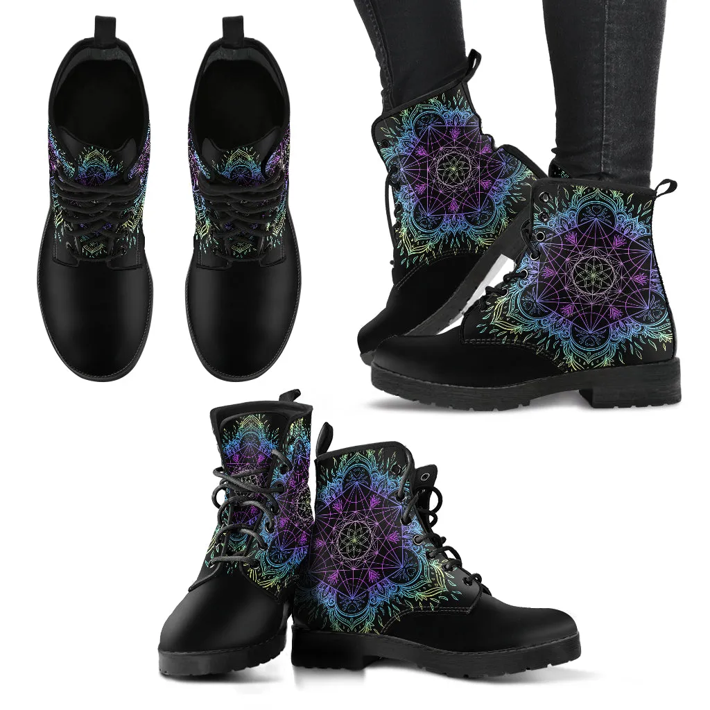 Sacred Geometry Vegan Leather Boots