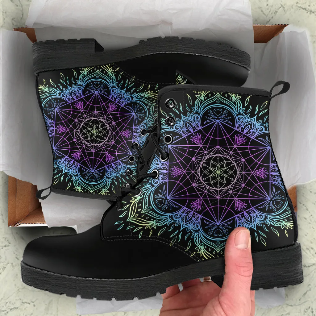 Sacred Geometry Vegan Leather Boots