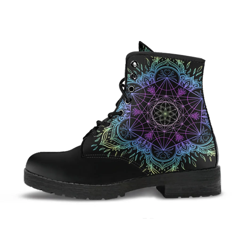 Sacred Geometry Vegan Leather Boots