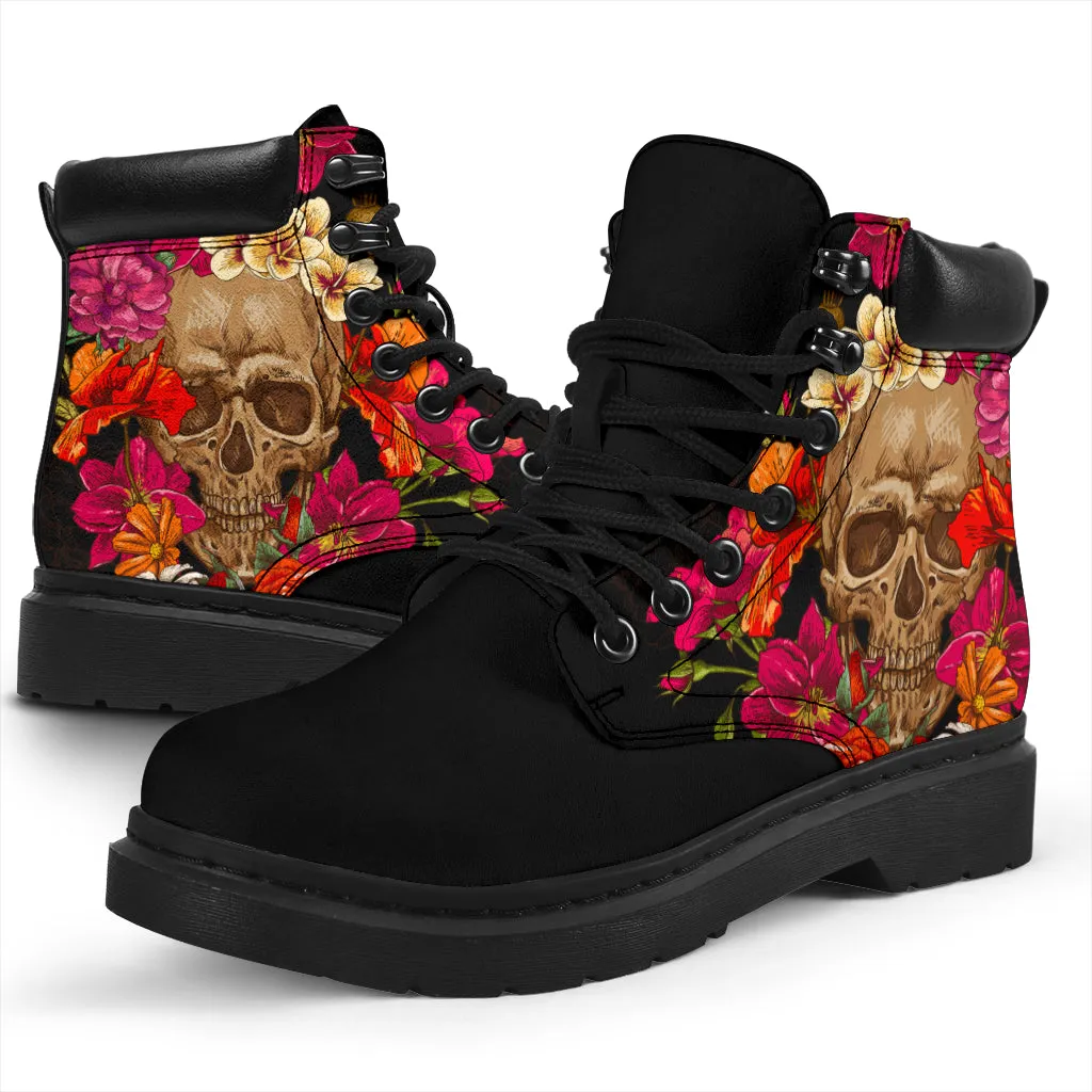 Skull and Roses - All Season Boots