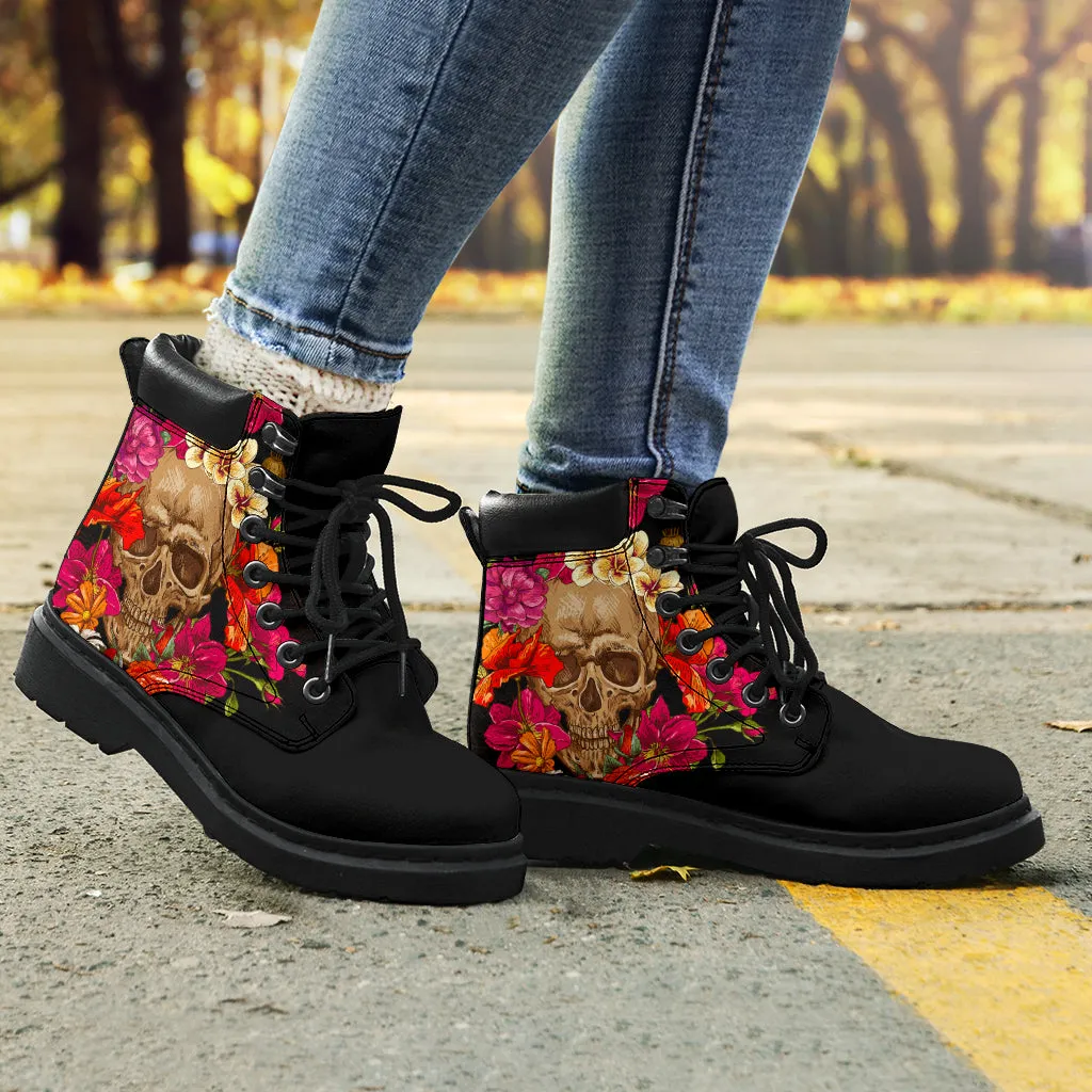 Skull and Roses - All Season Boots