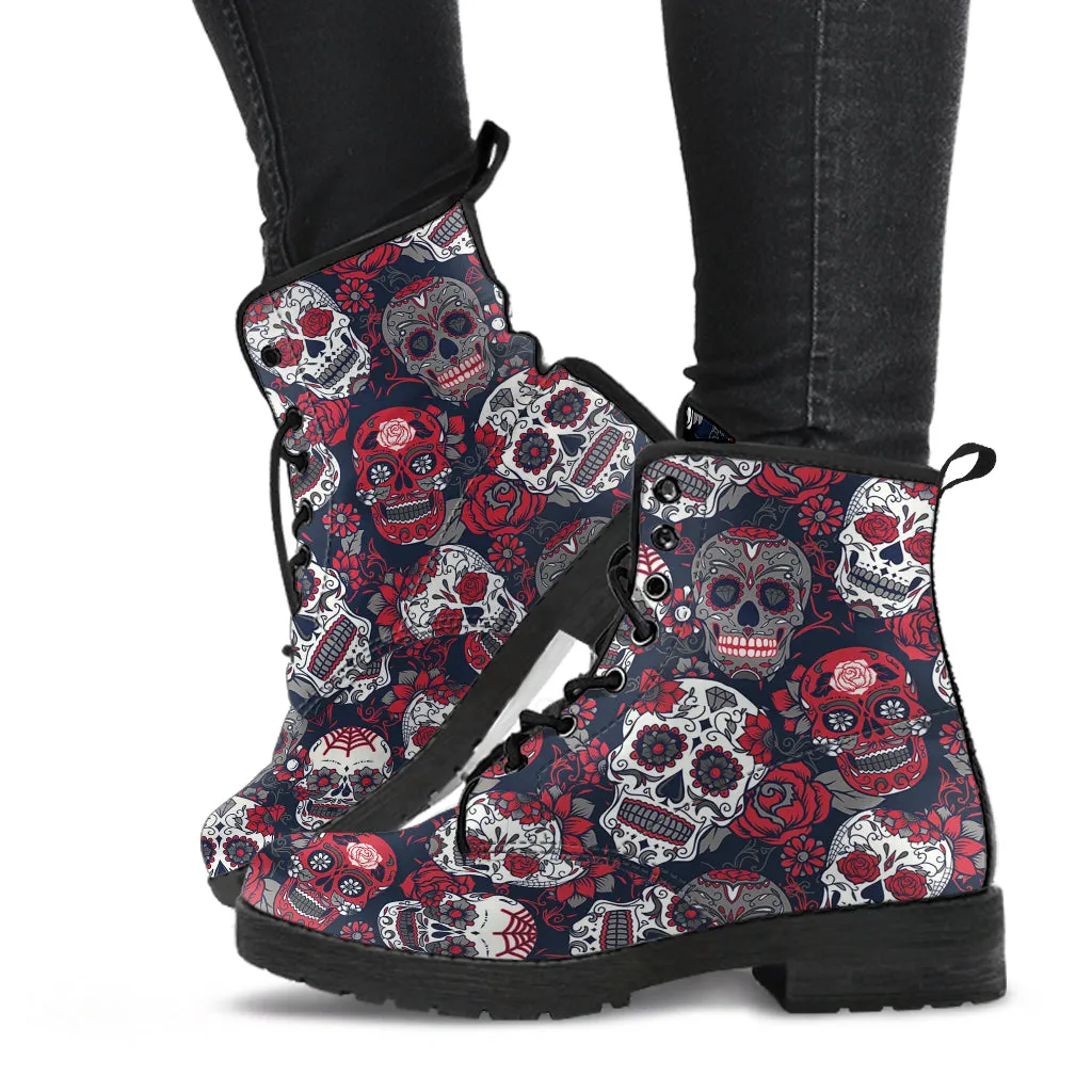 Sugar Skull - Vegan Leather Boots