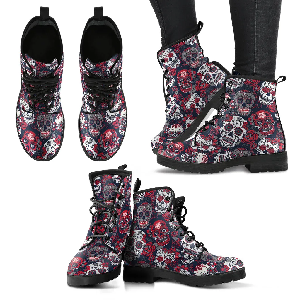 Sugar Skull - Vegan Leather Boots